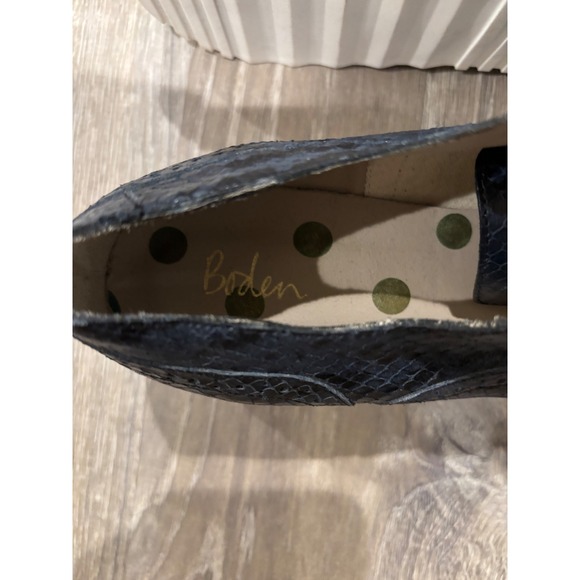 Women's Boden Oxford Snake Print Leather‎ Blue Lace Up Platform Shoes Sz 41 - Picture 4 of 7